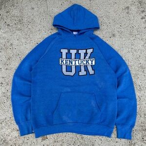 VTG 90s Fruit of Loom University of Kentucky Hoodie UK College XL Made in USA